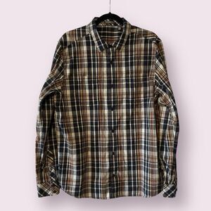 TOAD & CO. Brown Plaid Men's Dogma Long Sleeve Shirt Large Button Down